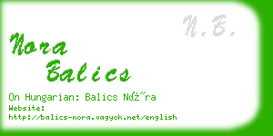 nora balics business card